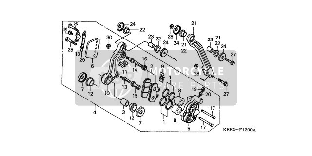 Honda SJ100 1997 Pinza freno anteriore per un 1997 Honda SJ100